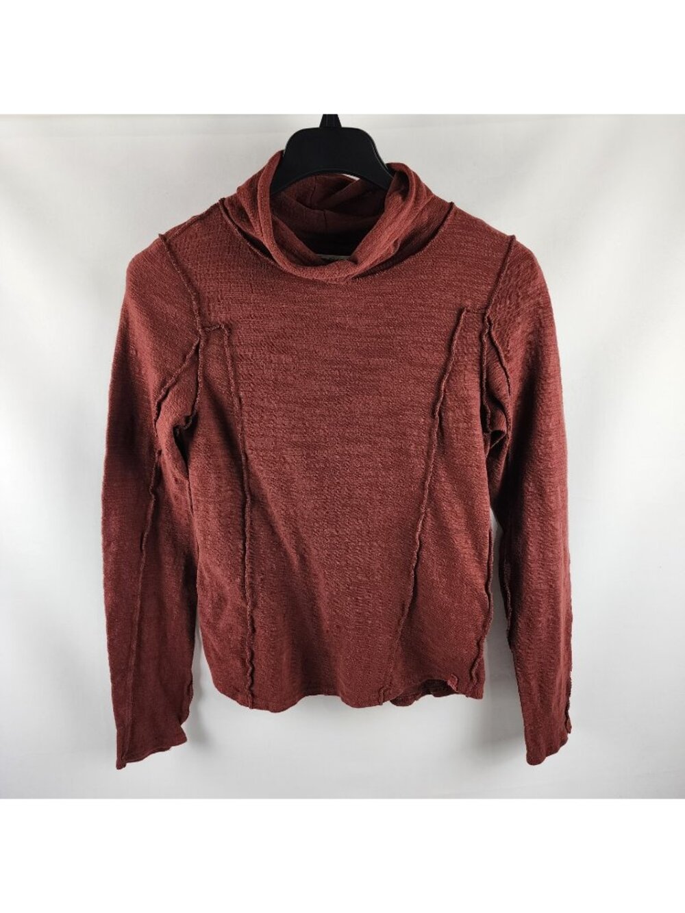 We the Free Shirt Womens Large Burgundy Turtleneck Knit Tunic